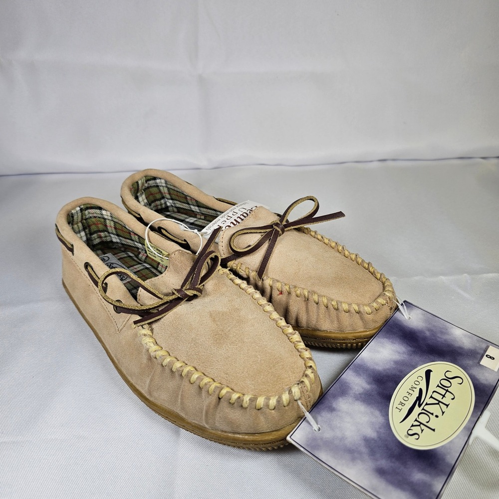Soft Kicks Piper Comfort Women's Tan‎ Suede Moccasin Slippers Size 8 NWT